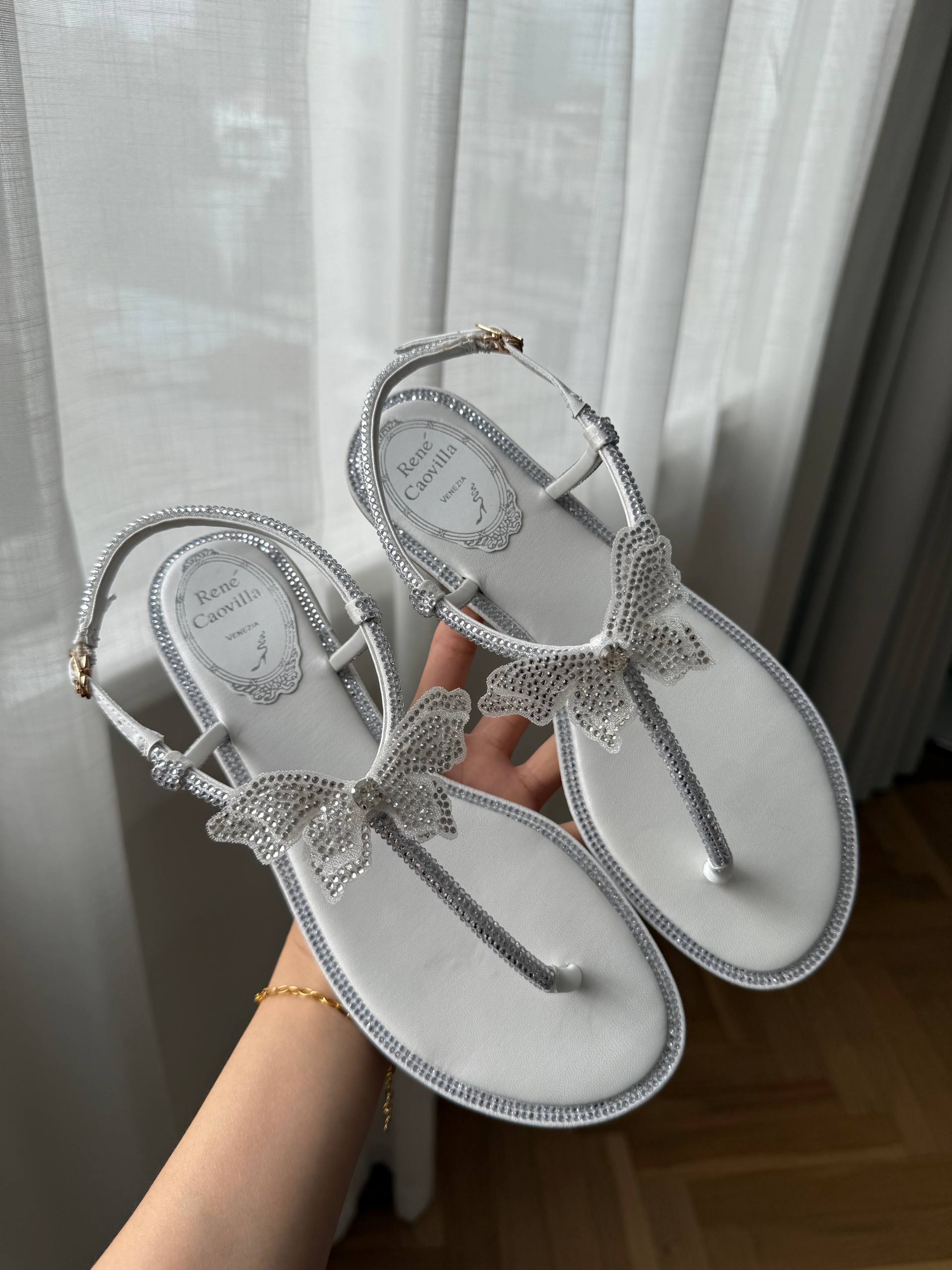 Rene Caovilla Butterfly Crystal Sandals
