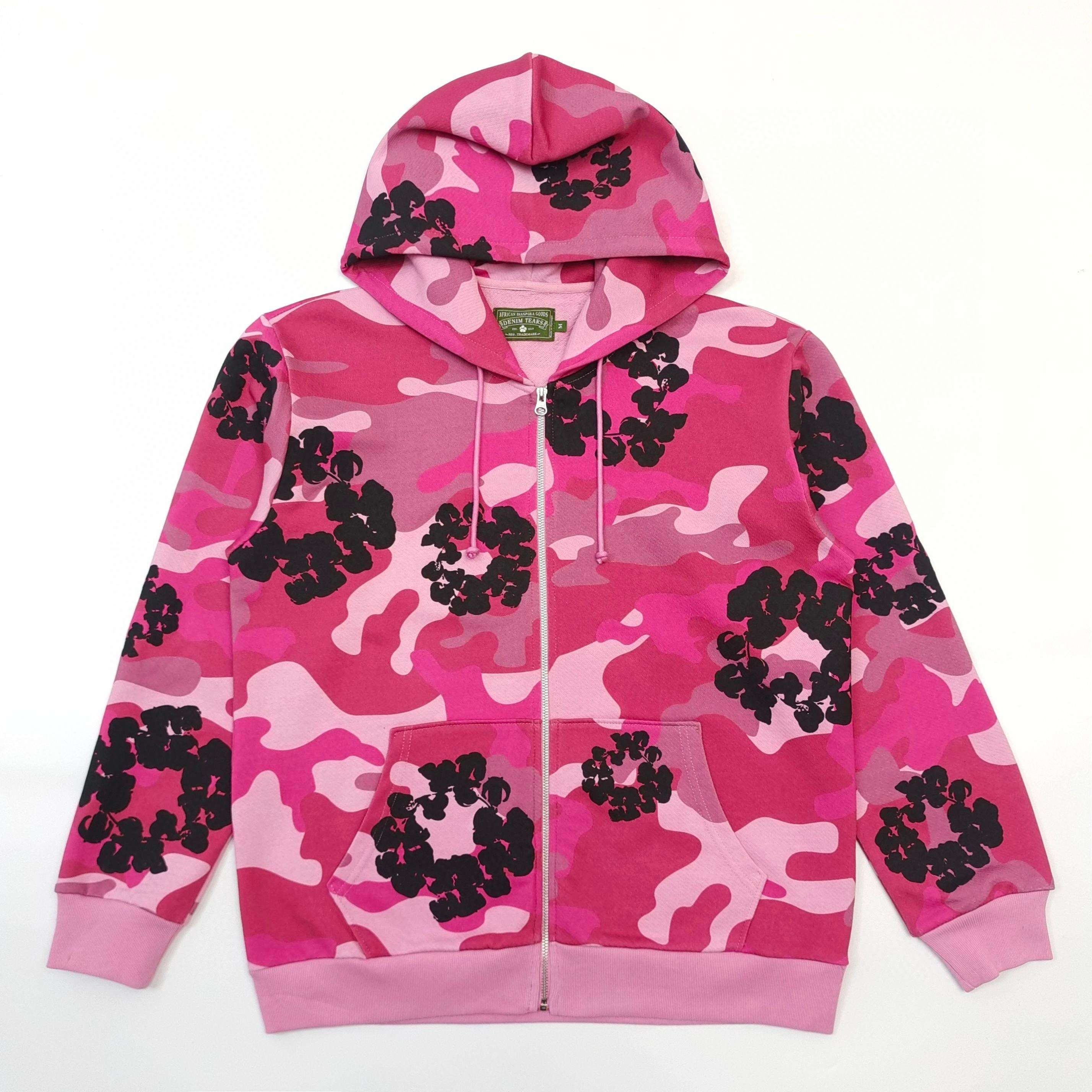 1:1 Best Quality Denim Tears Zipper Hoodie Pink Camo