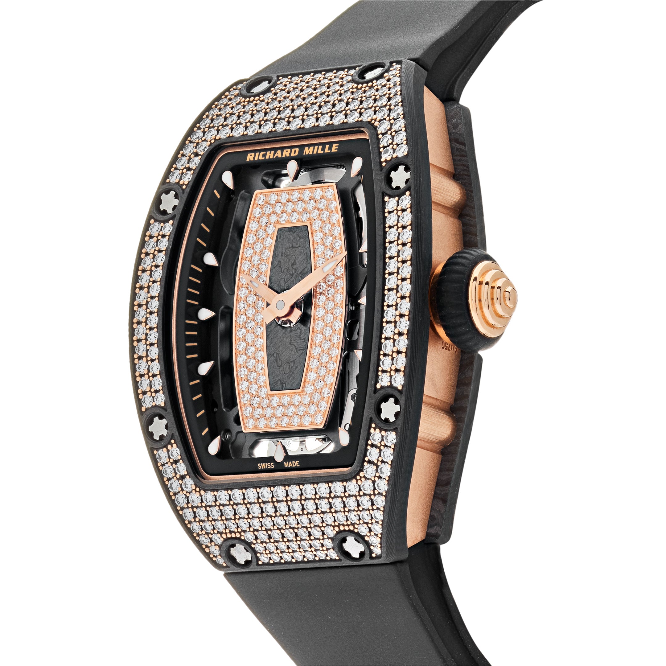 Richard Mille Rose Gold Carbon TPT Diamond Set RM07-01【1:1 Replica】