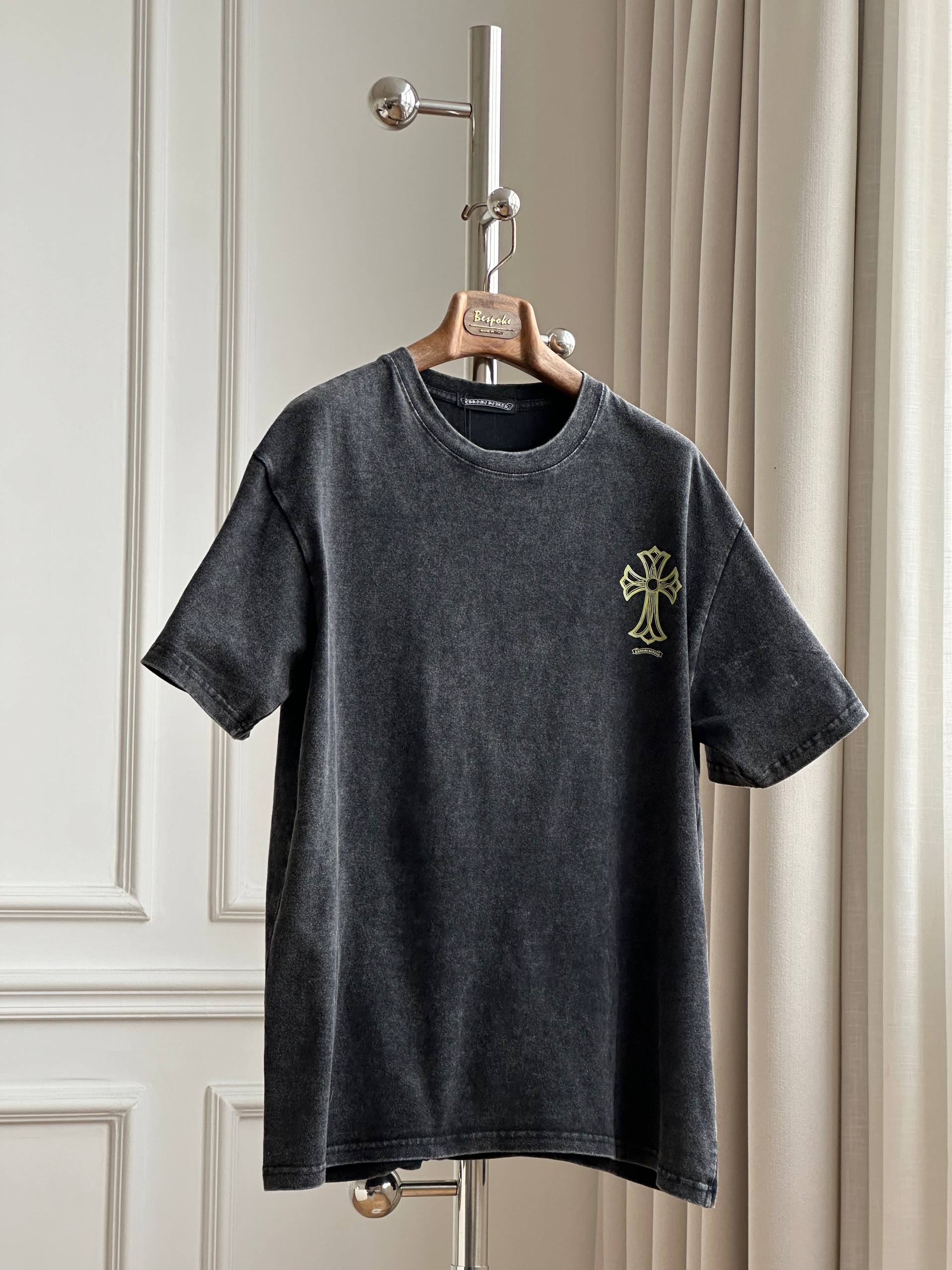 Chrome Hearts Black Washed Cross Print Tee
