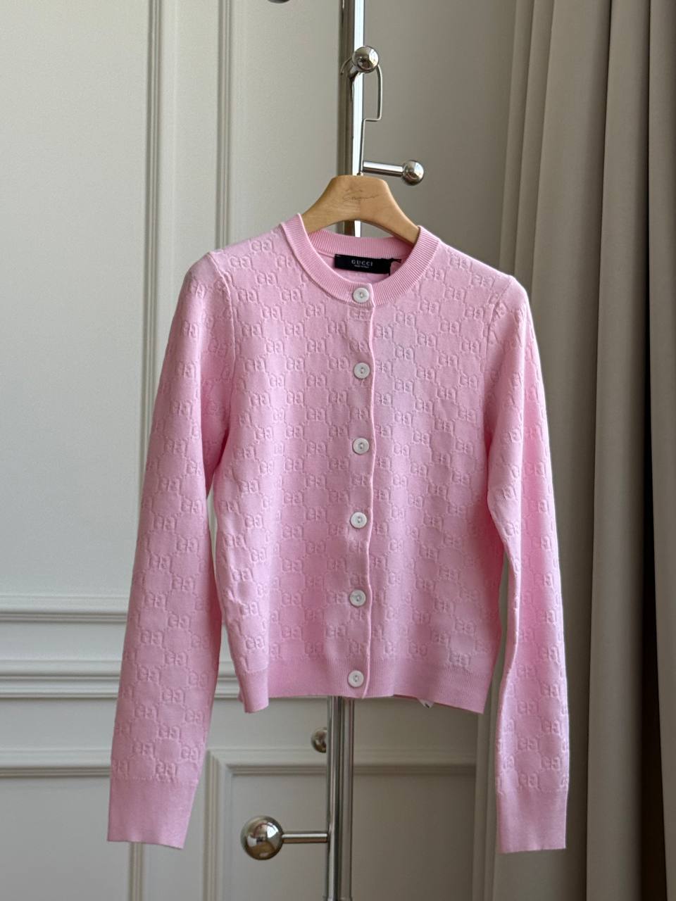 Gucci GG Jacquard Fine Knit Cardigan