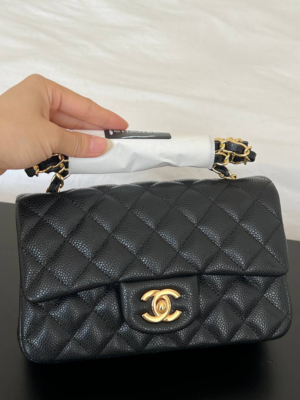 Chanel Black Caviar Leather Medium Classic Flap Bag