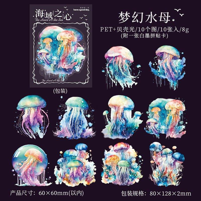 1026 Shell Light Stickers Sea Heart Series