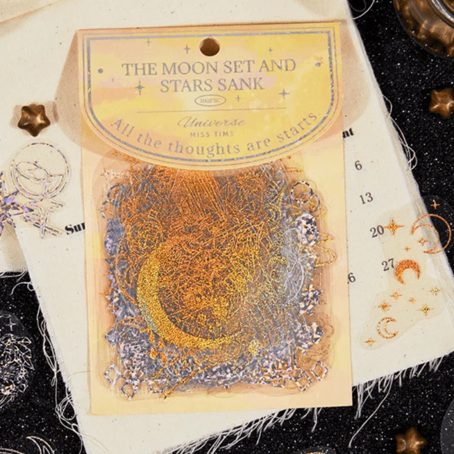 1041 Laser Sticker Pack Silver Seaflower Series