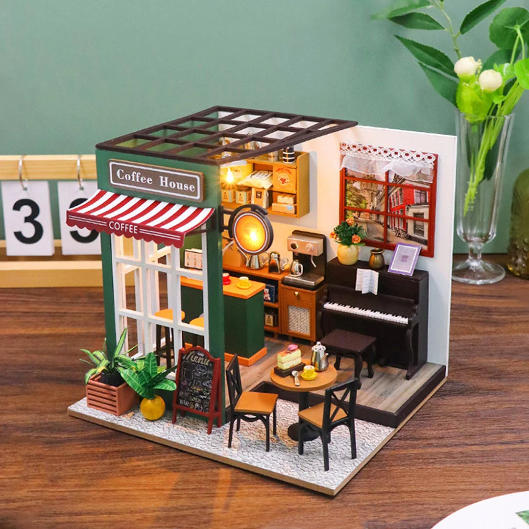 Coffee House DIY Miniature House Dollhouse Kit