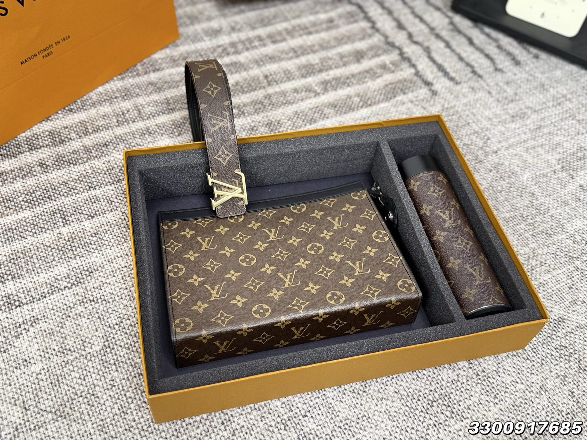 LV Belt + Handbag 2-Piece Set Monogram (No water bottle)