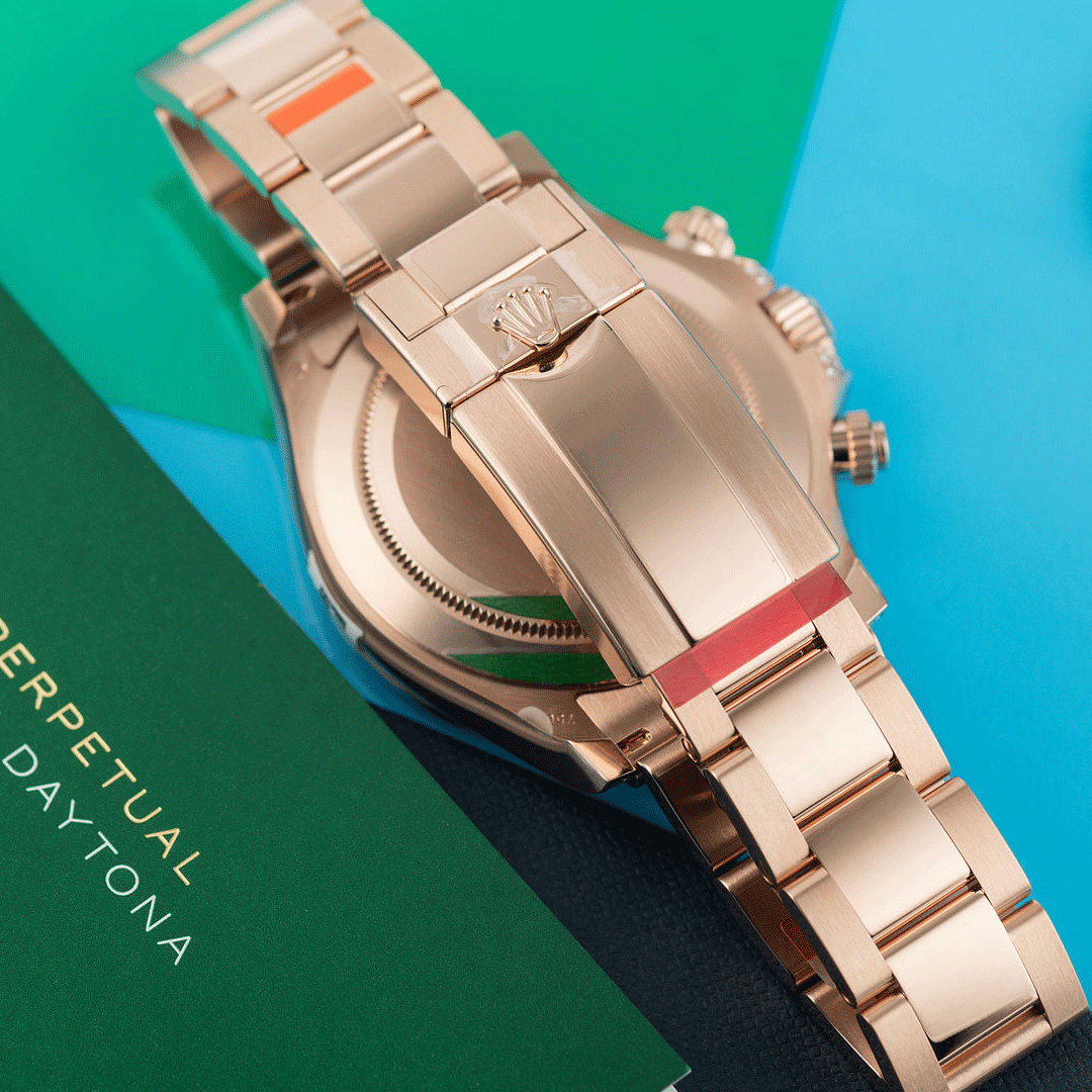 Rolex Daytona Rainbow 116595RBOW: Black Dial, Diamond Bezel, Oyster Bracelet, Rose Gold Watch【1:1 Replica】