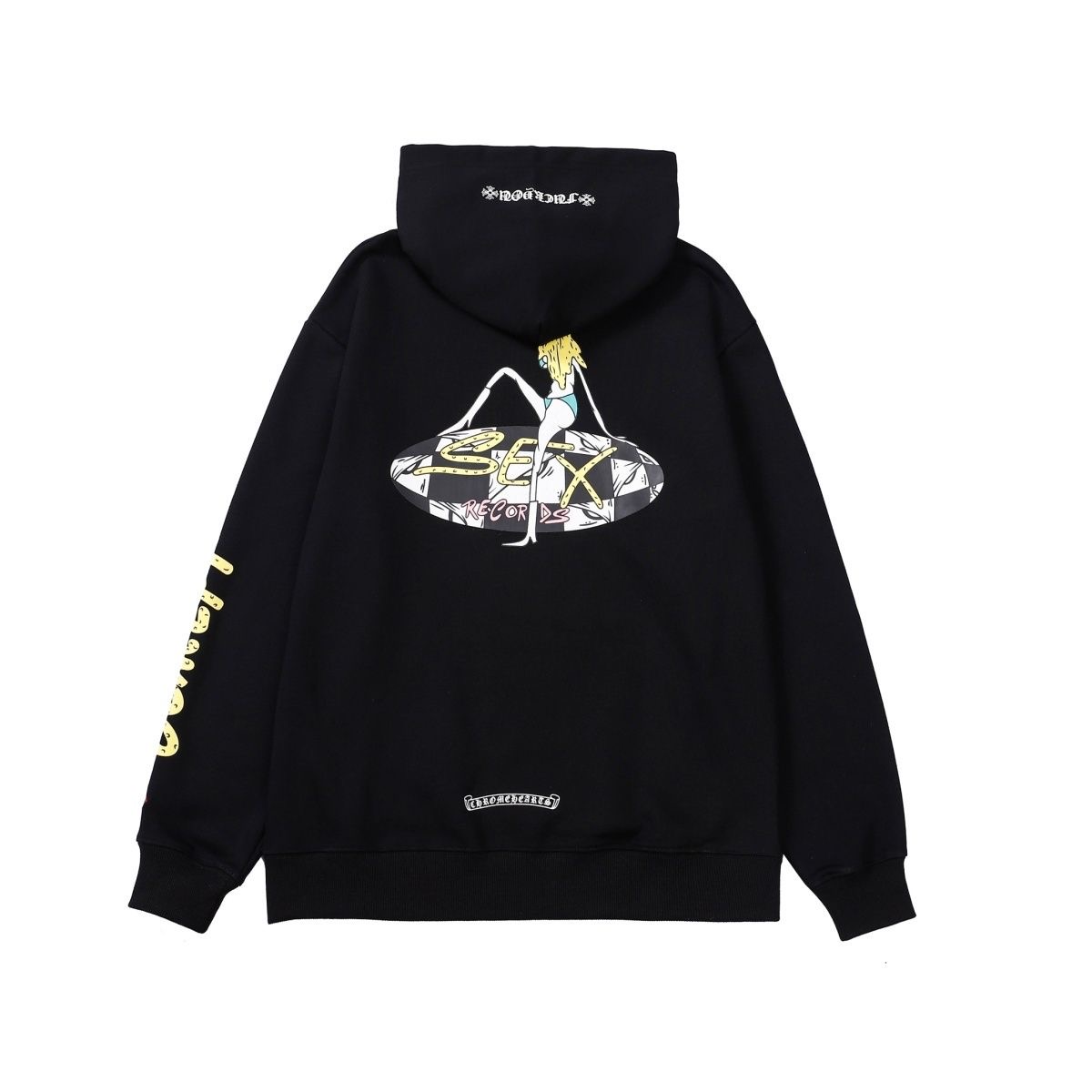 CH Sex Back Woman Hoodie Black Color