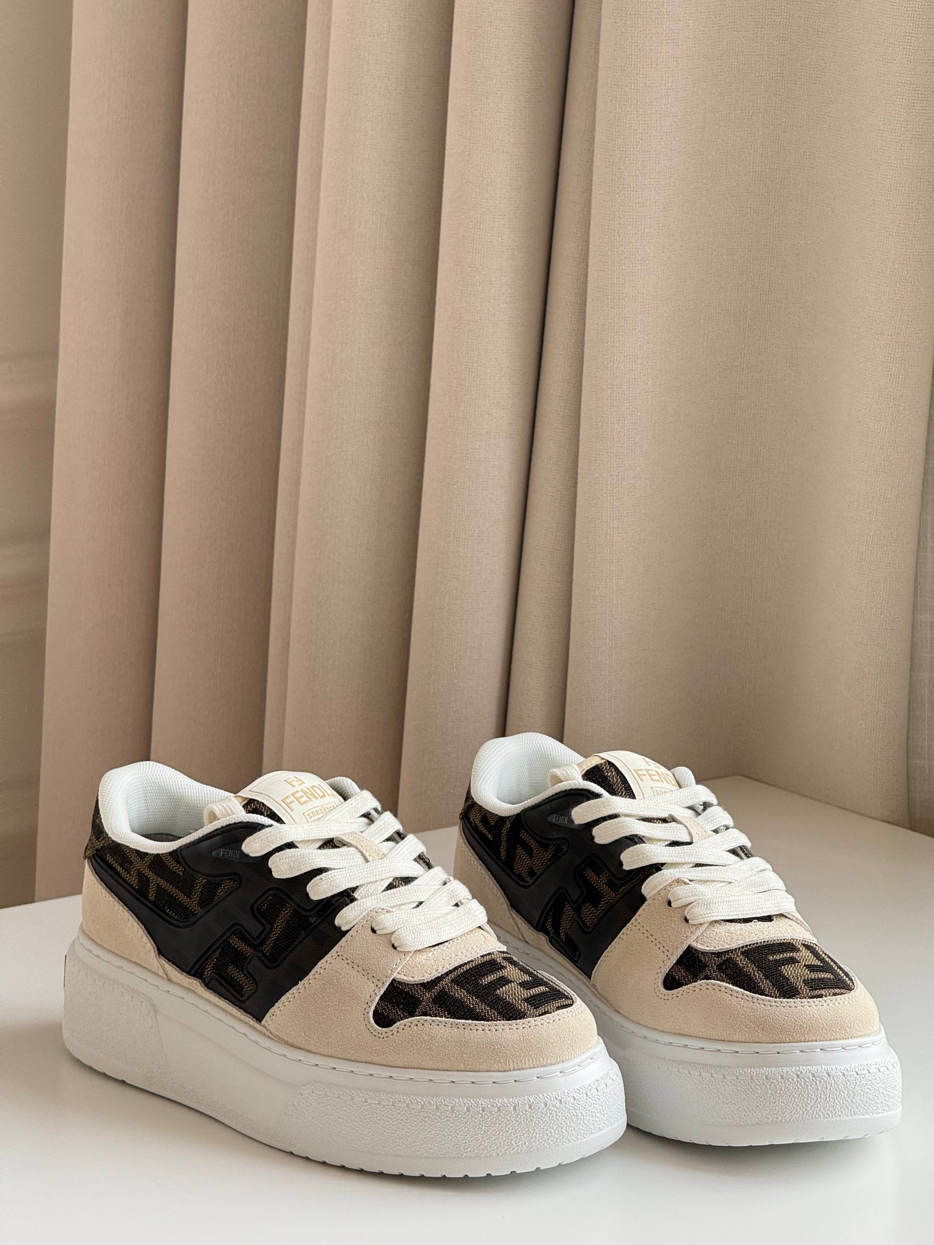 Fendi Match Platform Jacquard Sneakers