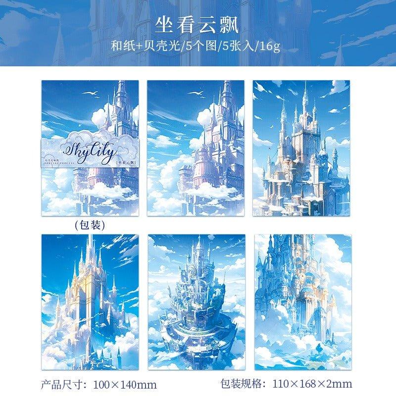 1024 shell light background material stickers sky city