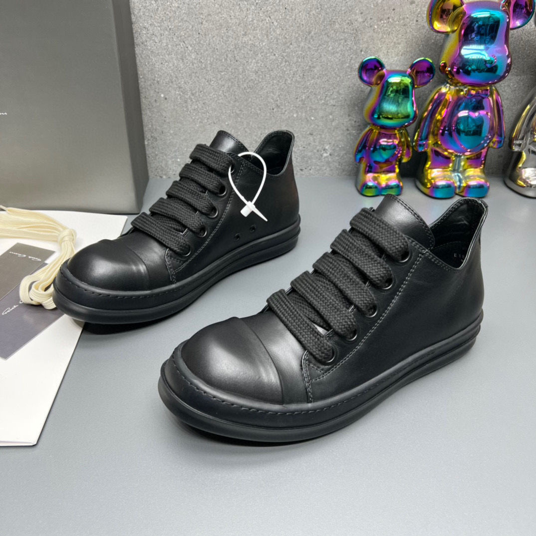 Rick full-grain leather Full Black Shoes with Box