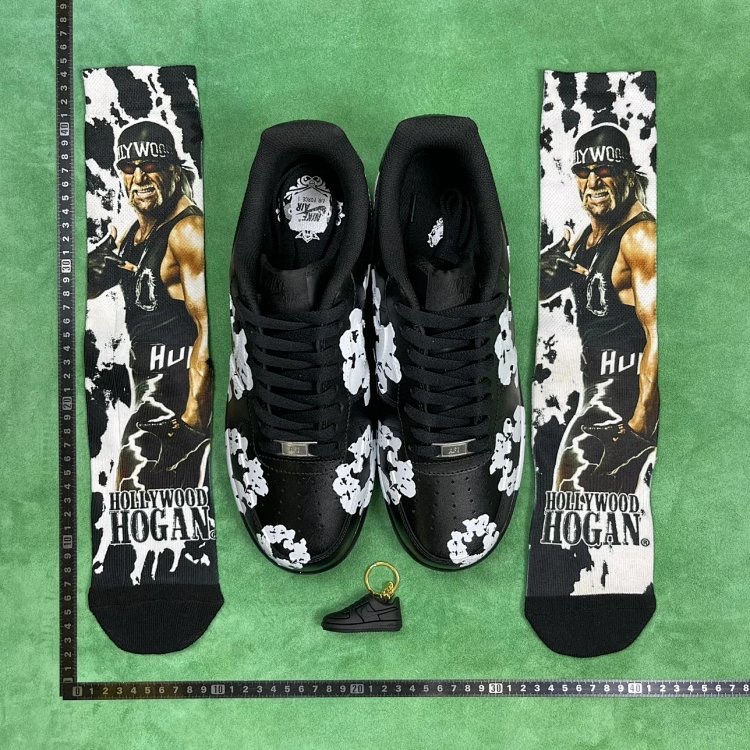 Air Force 1 & Denim tears sneaker black + gift socks + keychain + storage bag