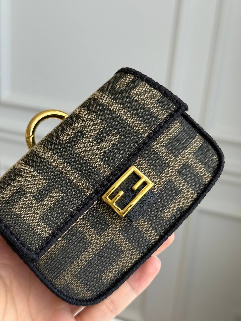 Fendi Nano Baguette Charm in FF Fabric