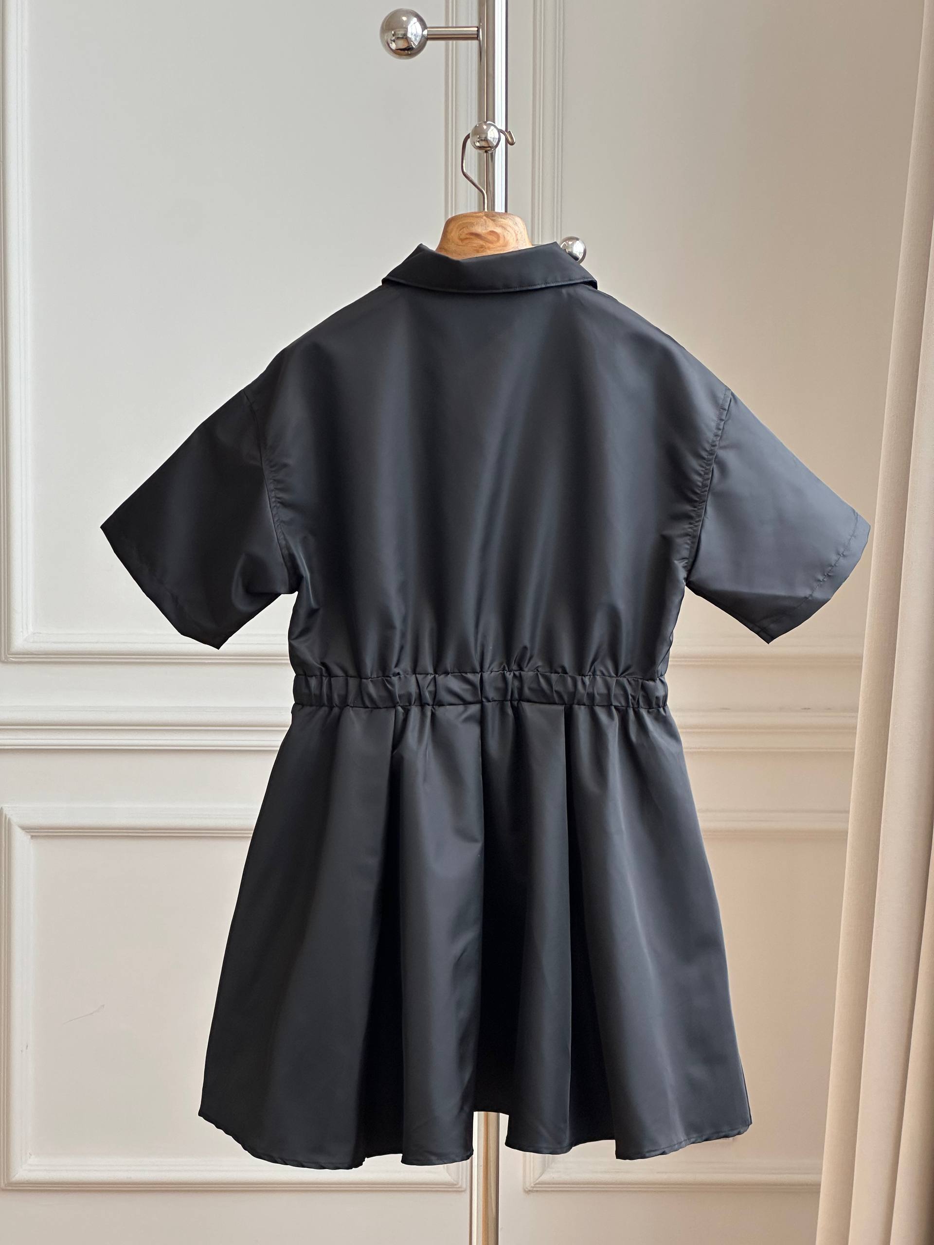 Prada Re-Nylon Drawstring Waist Shirt Dress