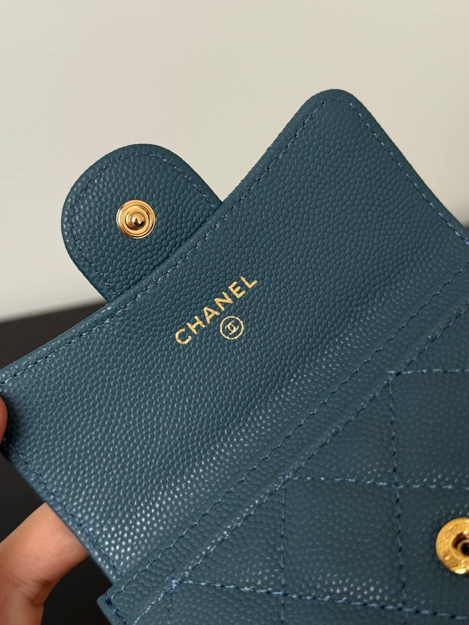 CHANEL Classic Quilted Caviar Leather Flap Card Holder