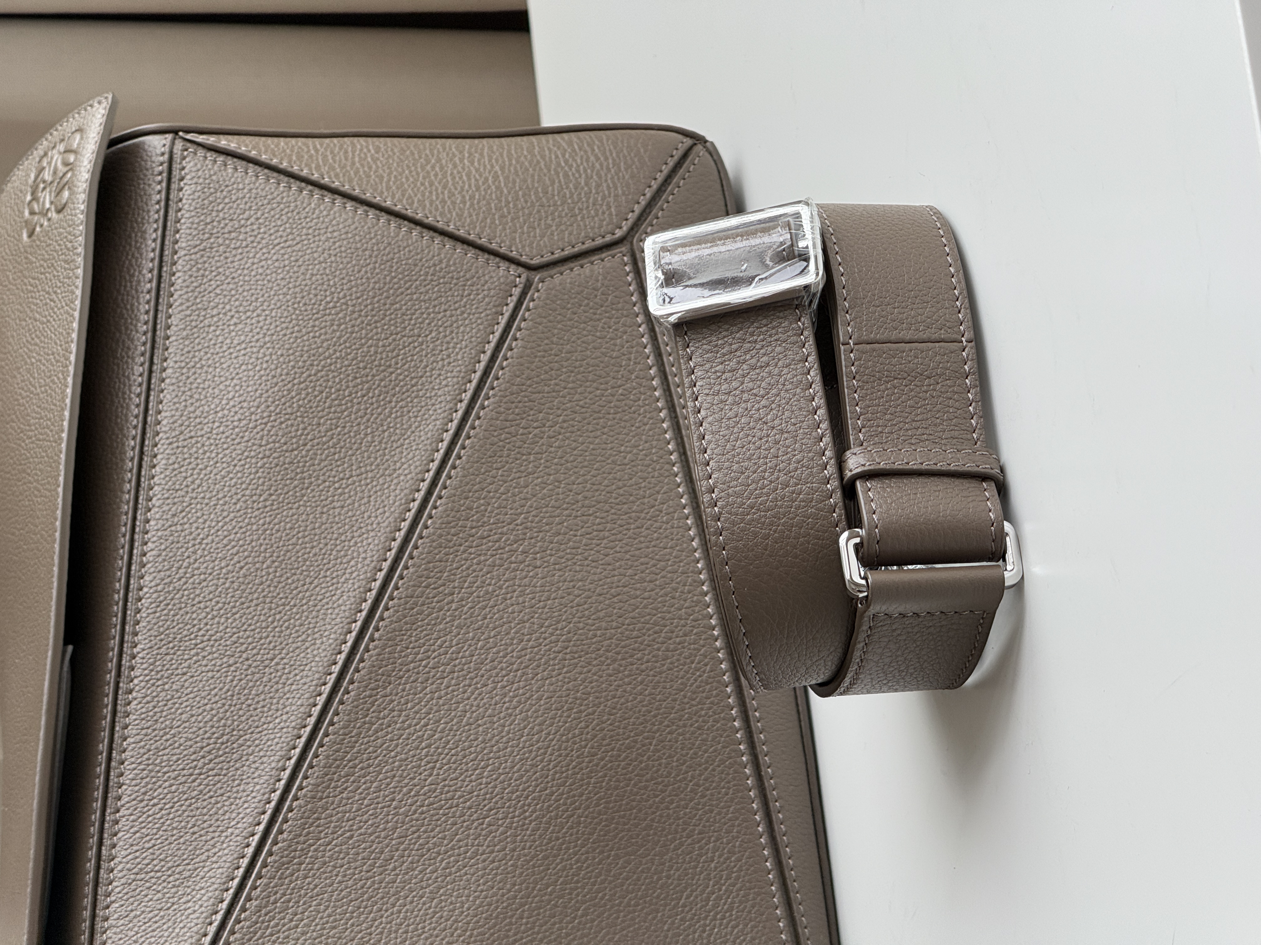 Taupe Grey Perfection   LOEWE Puzzle Geometric Bag