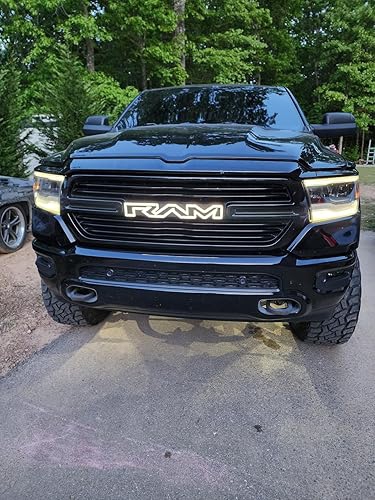 Illuminated White Grille Letter Lights w/Screws Compatible with Dodge ram 2013+1500