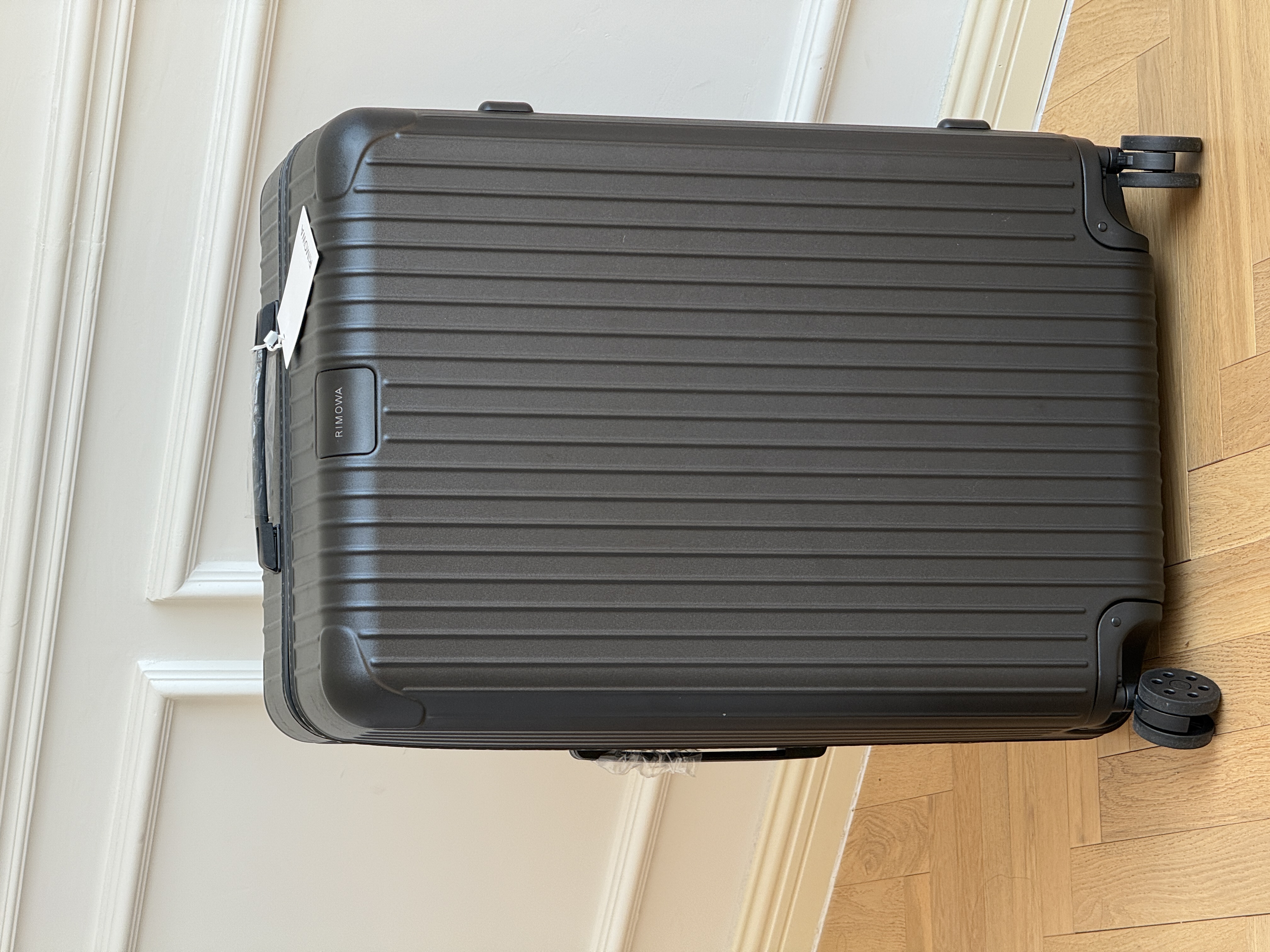 RIMOWA Essential Matte Black Vertical Groove Check-in Luggage