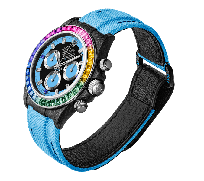 ROLEX Diw Daytona carbon rainbow blue 40mm carbon【1:1 Replica】