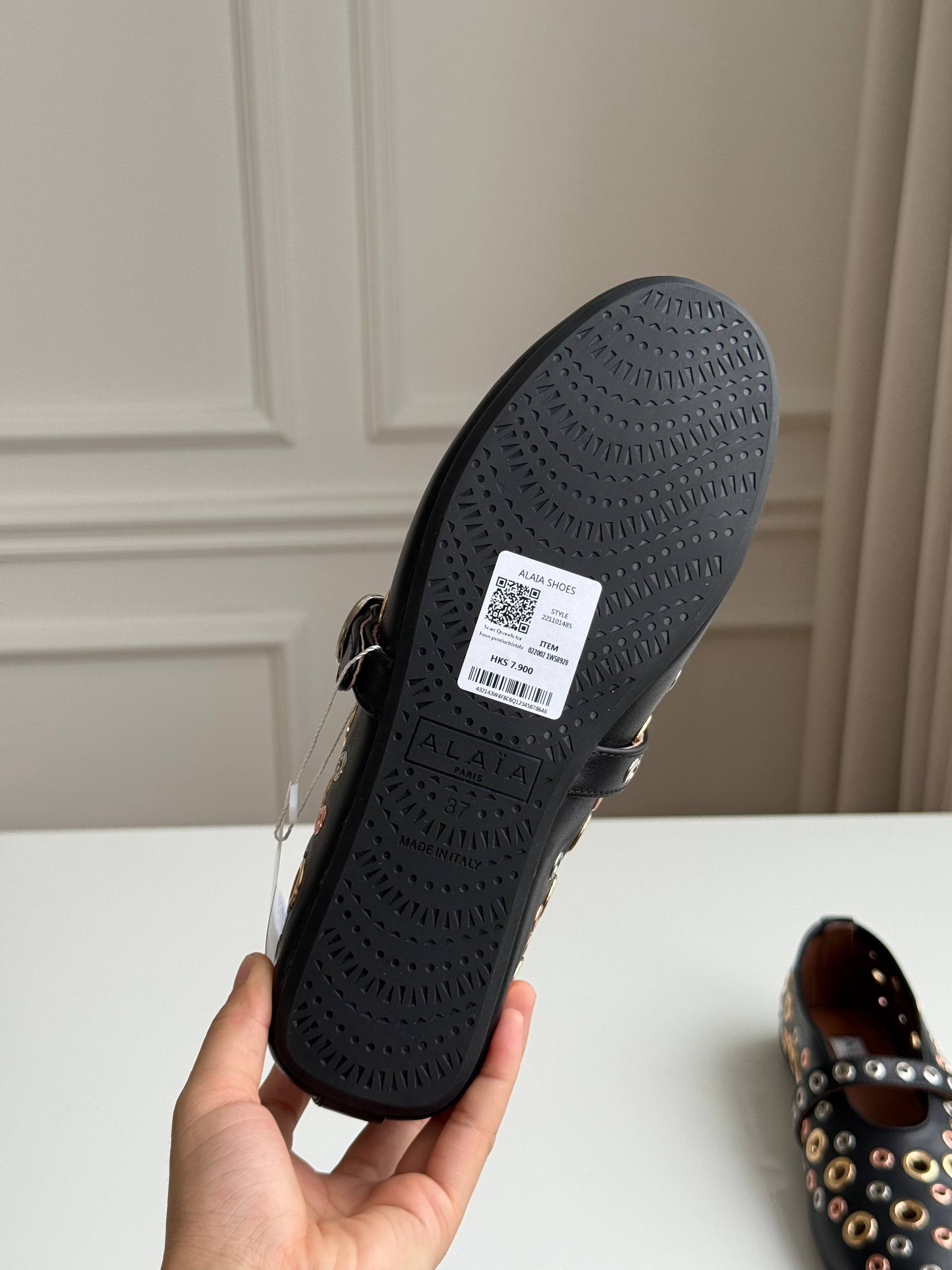 Multi-Tone Studded Leather Mary Jane Flats