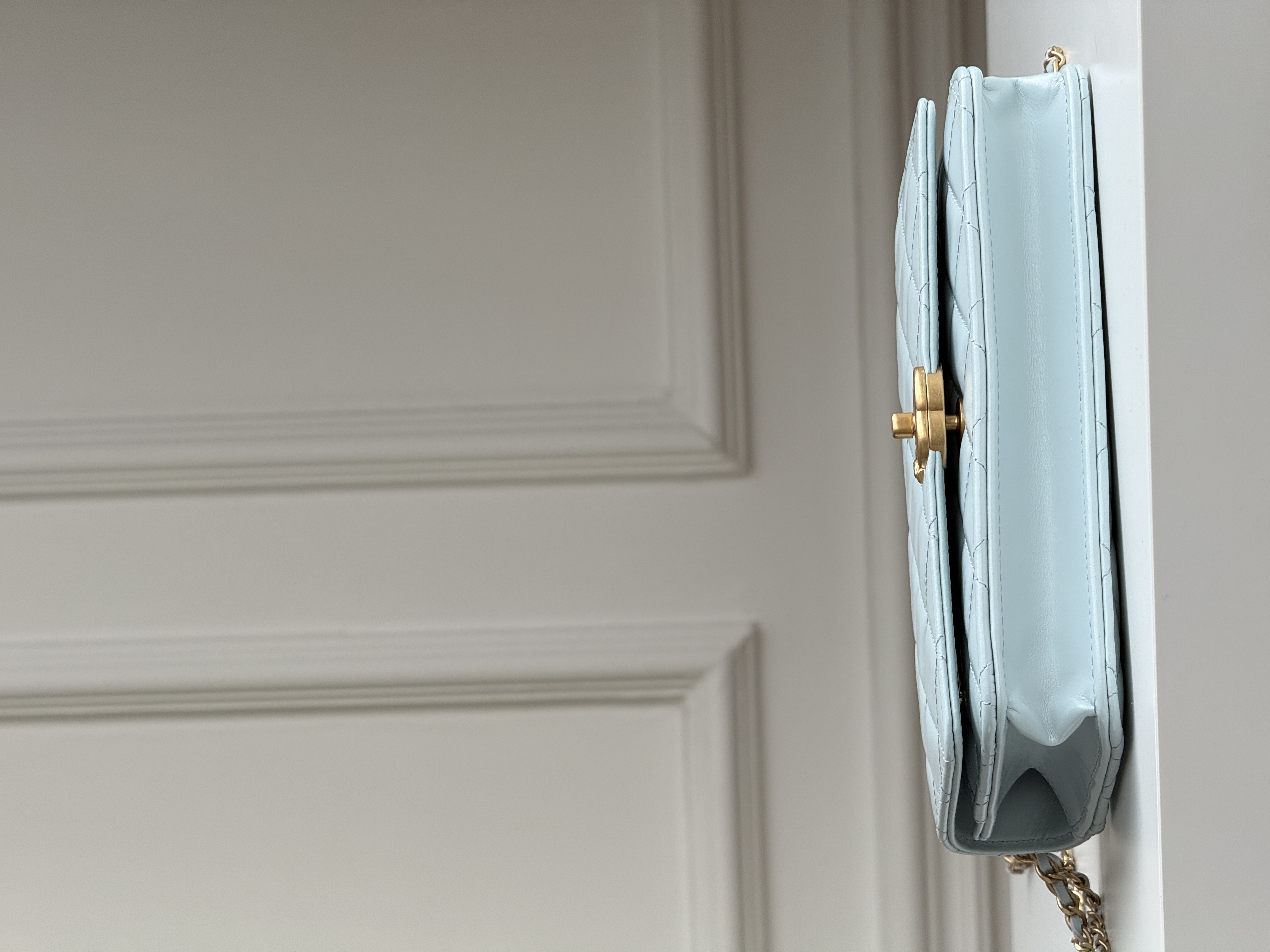 Chanel Wallet on Chain (WOC) with Double Gold Ball Adjustable Chain