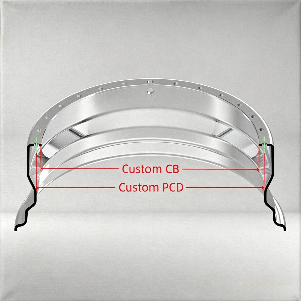 Custom 18 Inch Reverse Inner Barrel Straight Flange