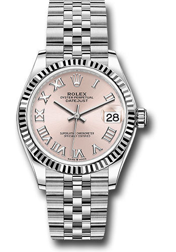 Rolex Steel and White Gold Datejust 31 Watch - Fluted Bezel - Pink Roman Dial - Jubilee Bracelet - 278274 prj【1:1 Replica】