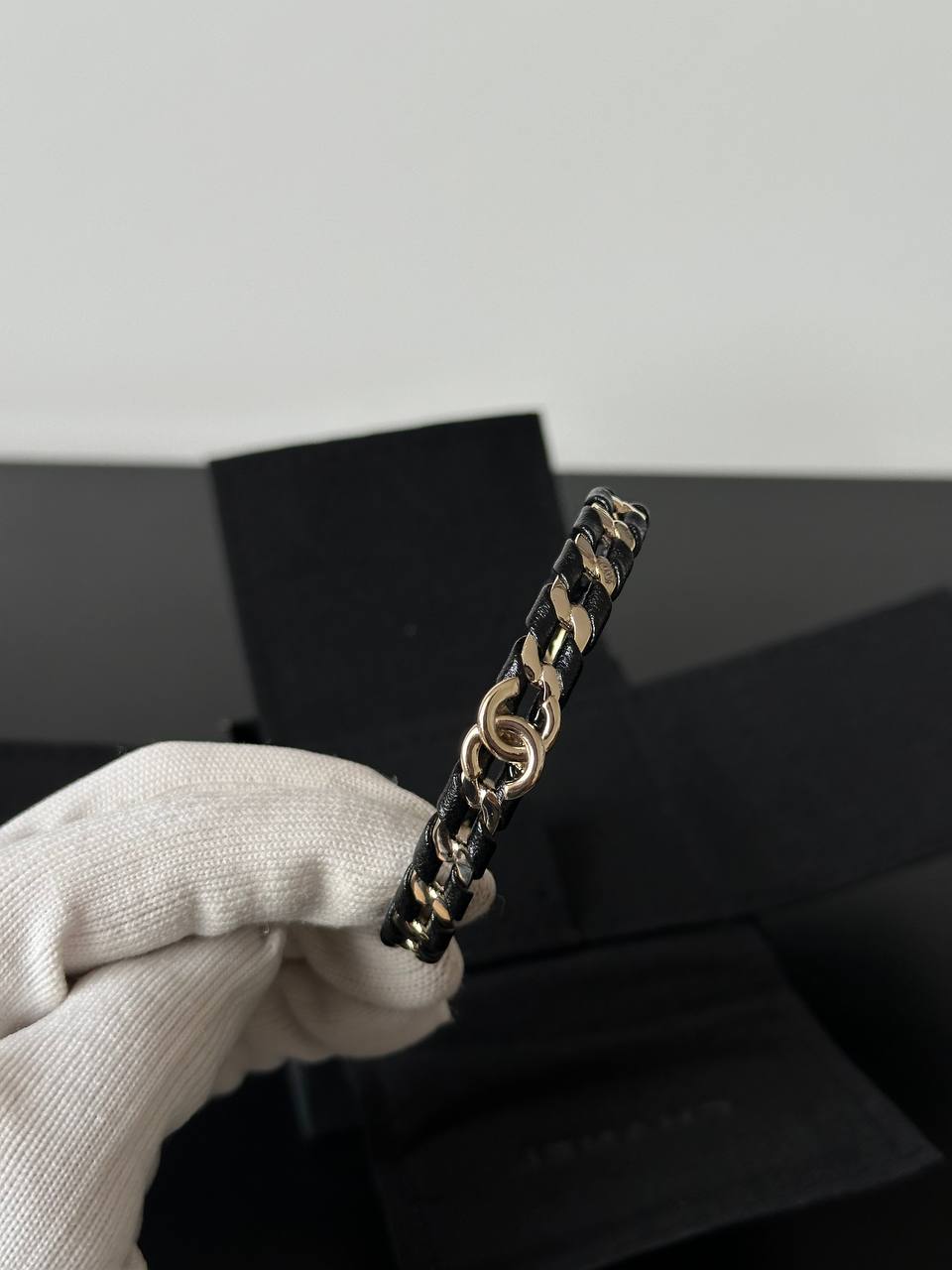 Chanel Turnlock Leather & Metal Cuff Bracelet