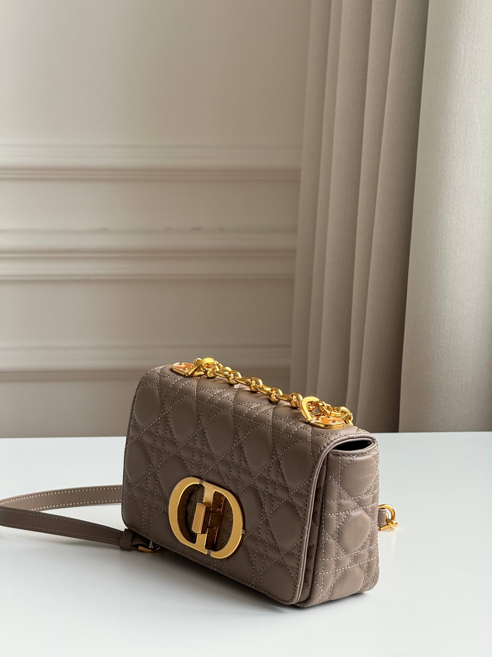 Dior Caro Cannage Quilted Calfskin Shoulder Bag