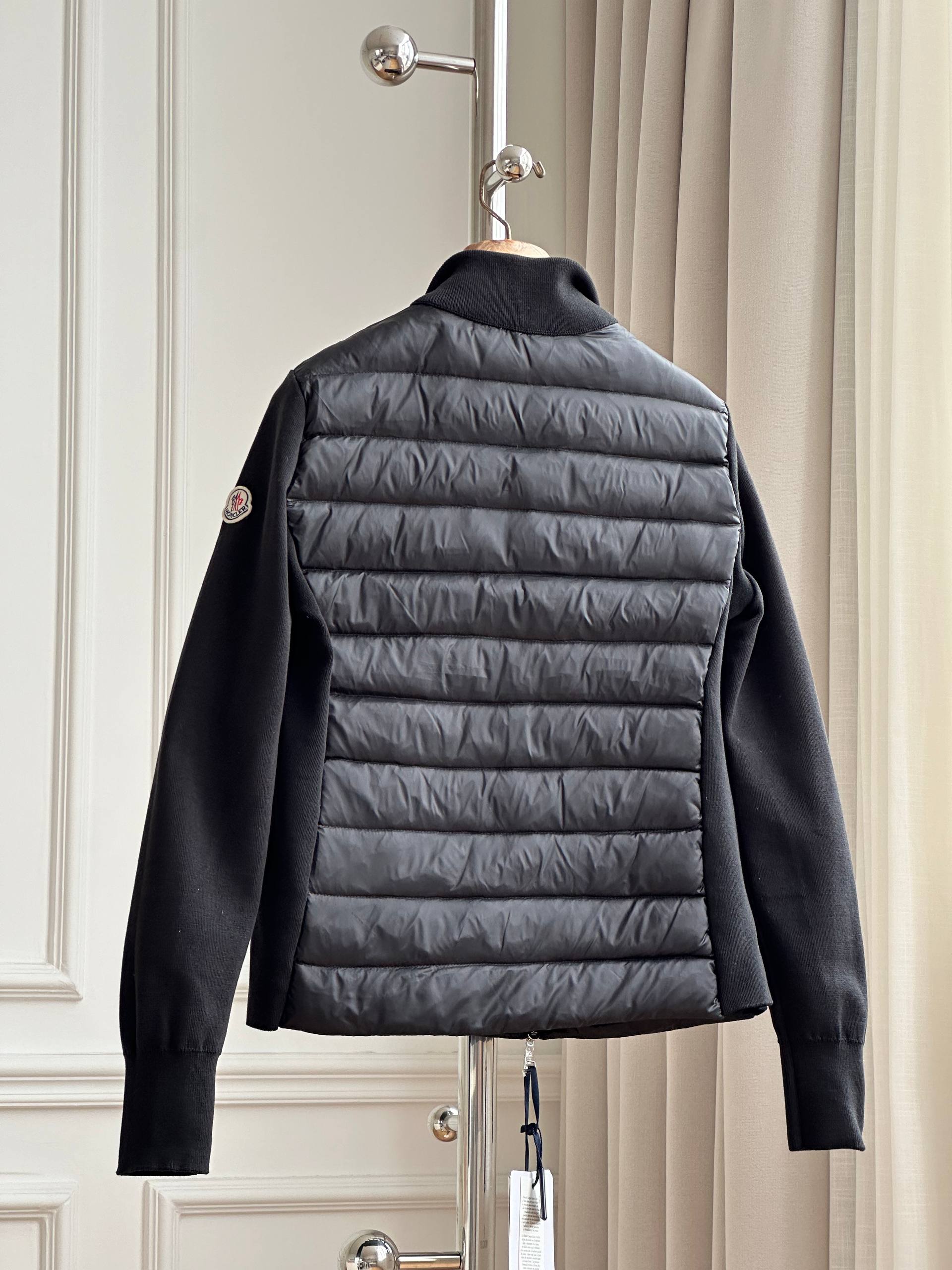 Moncler Quilted Down Panel Knit Jacket