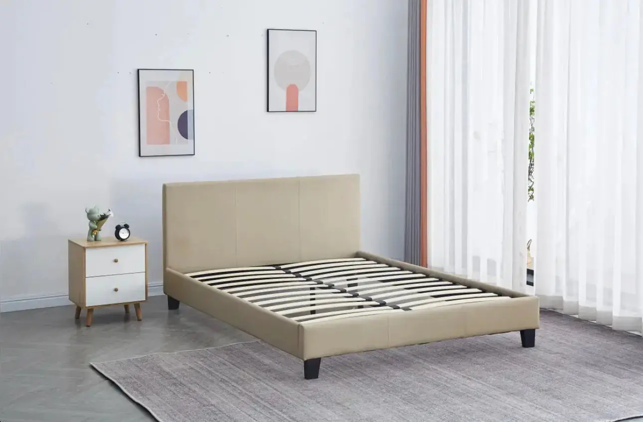 Cadre de Lit MELBOURNE - Cadre de Lit Design avec Tête de Lit Haute, Moderne et Élégant - De 140 à 160 cm