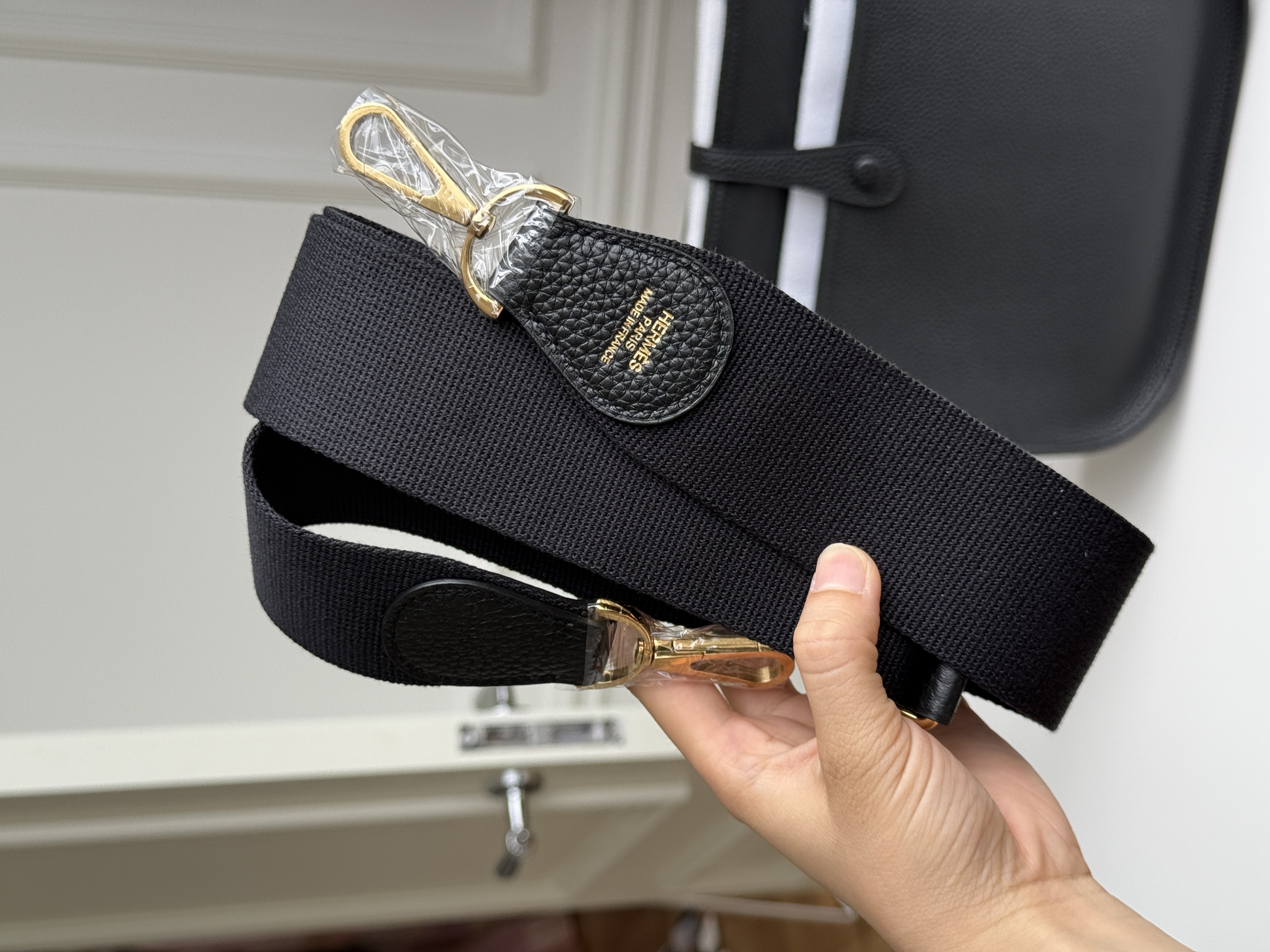 Hermès Black Taurillon Clemence Evelyne Shoulder Crossbody Tote Bag
