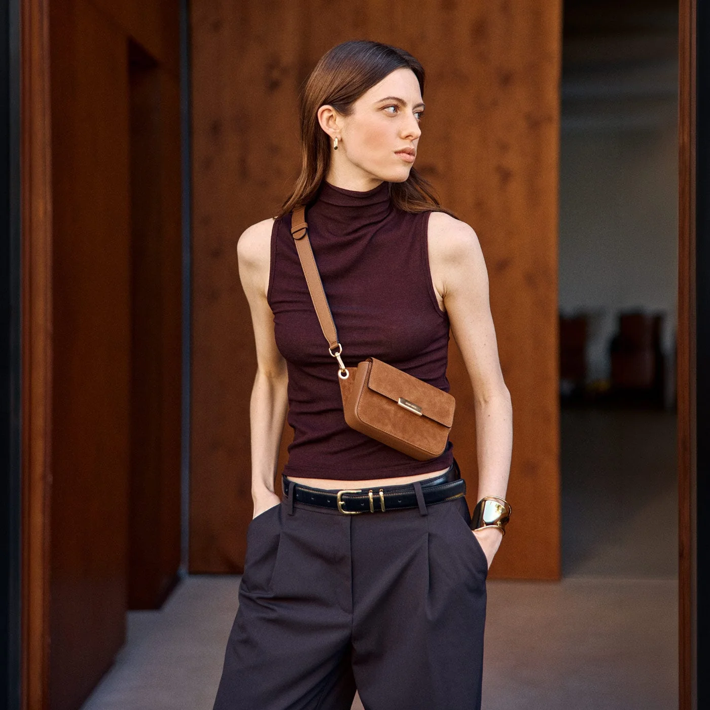 Roquette - Cuir Velours Camel