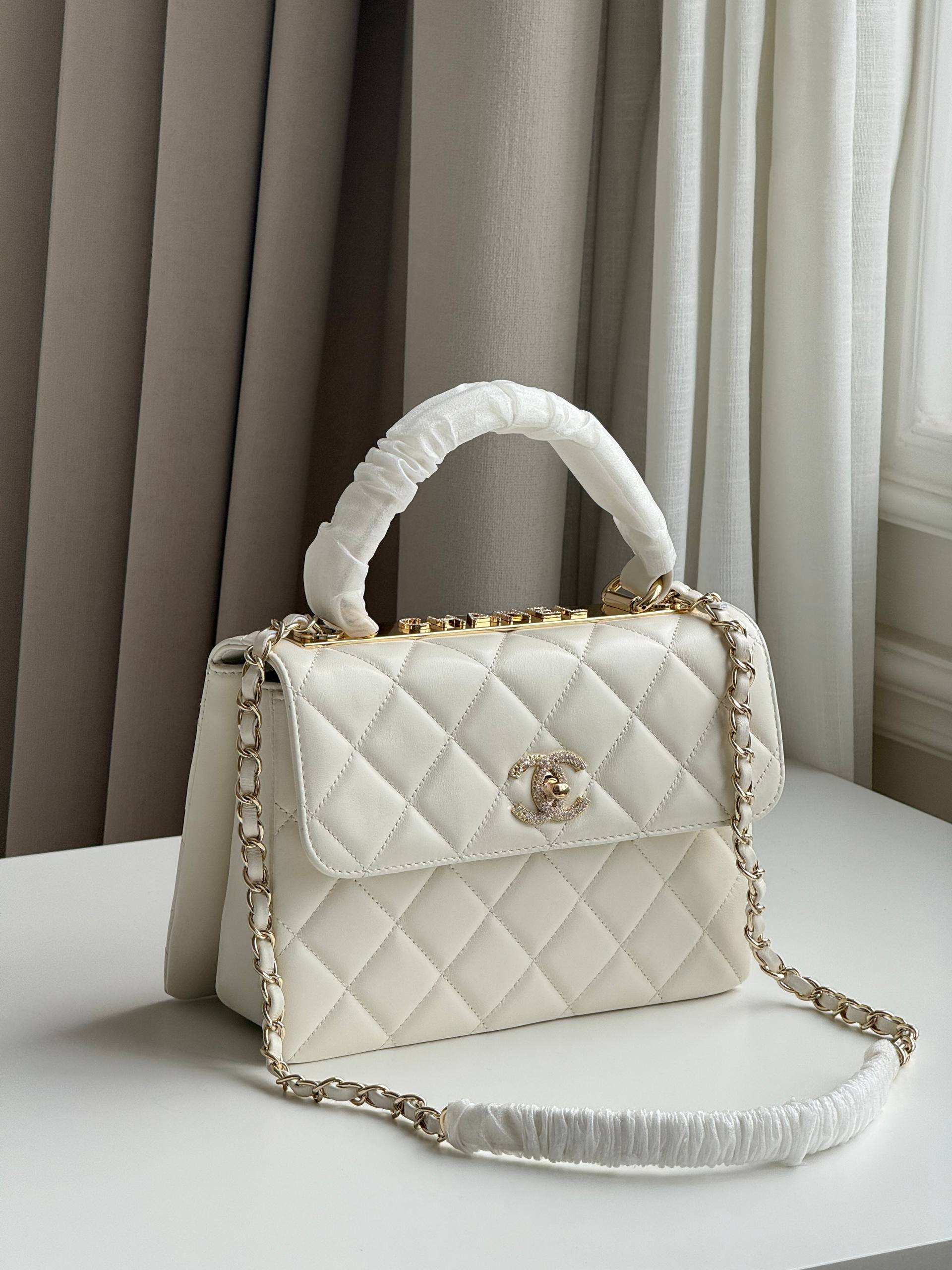 Chanel Trendy CC Top Handle Flap Bag with Crystal Turnlock