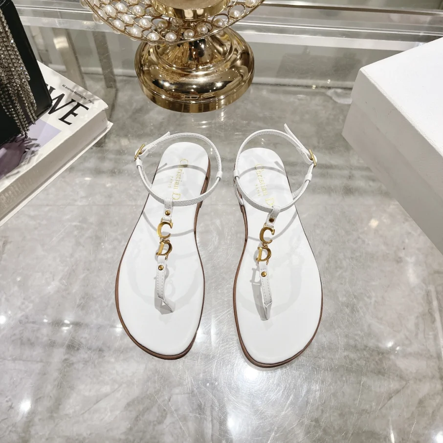 Dior 2024 C'est Flat Round Toe Women's Slipper Sandals