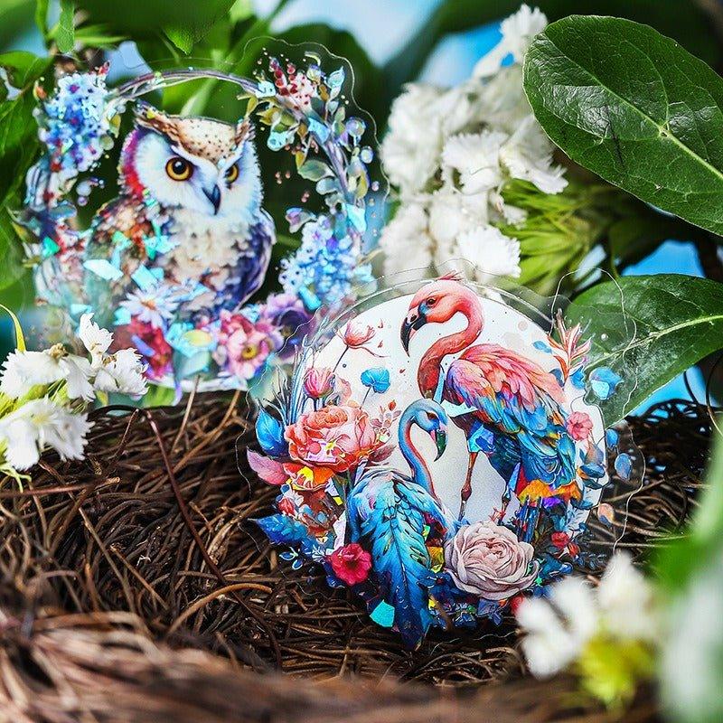 1023 Shell Light PET Stickers Flower Birds Series