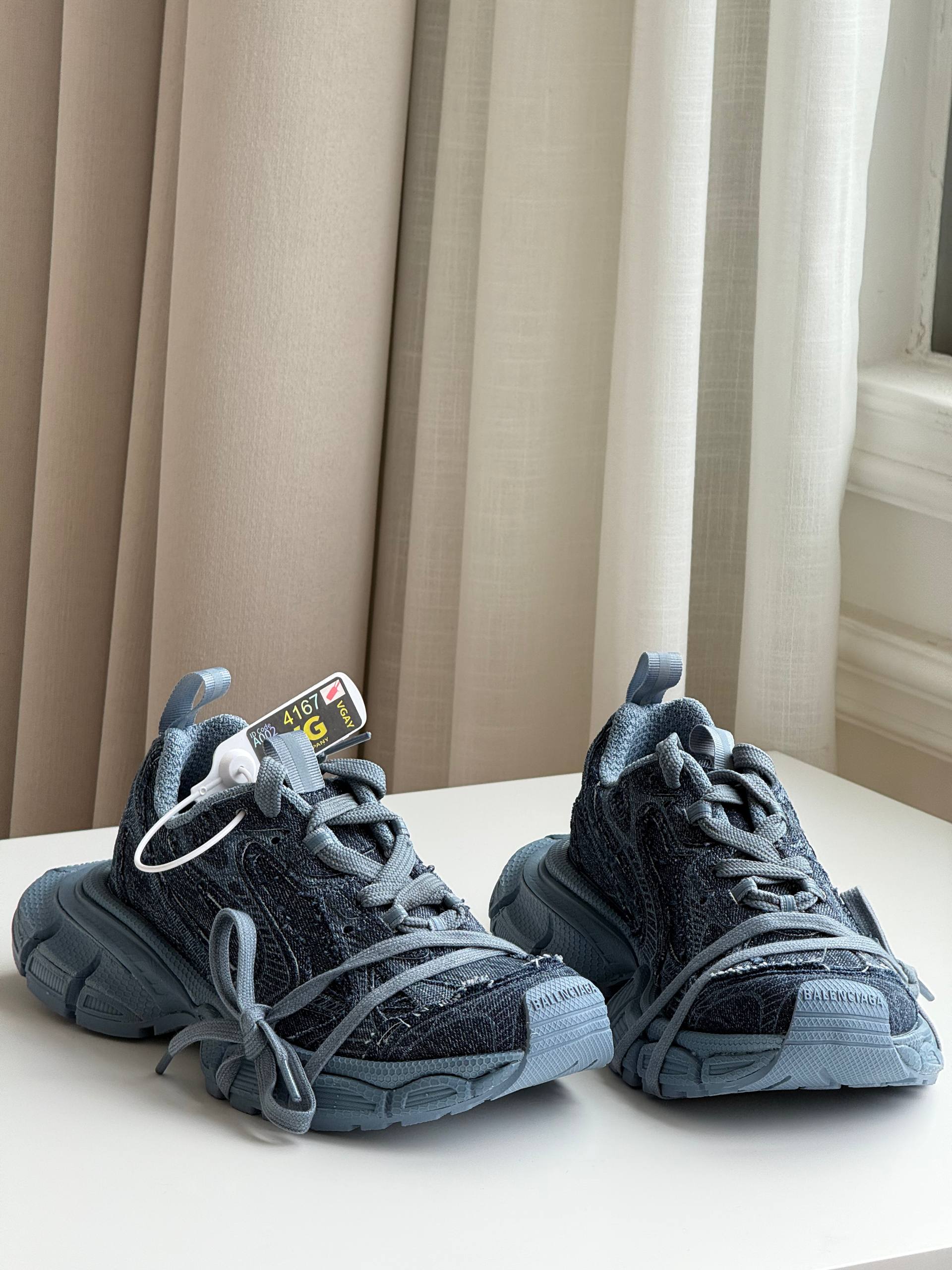 Balenciaga 3XL Distressed Denim Chunky Sneakers