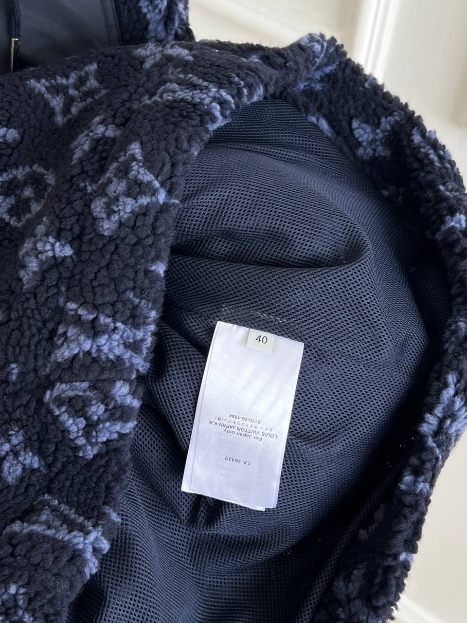 Louis Vuitton Navy Monogram Printed Fleece Hooded Jacket