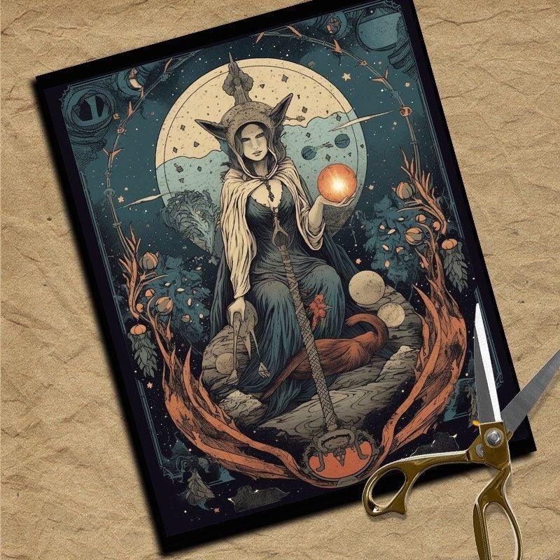 2094 16 American Dark Background Paper Skull Witch Material Paper