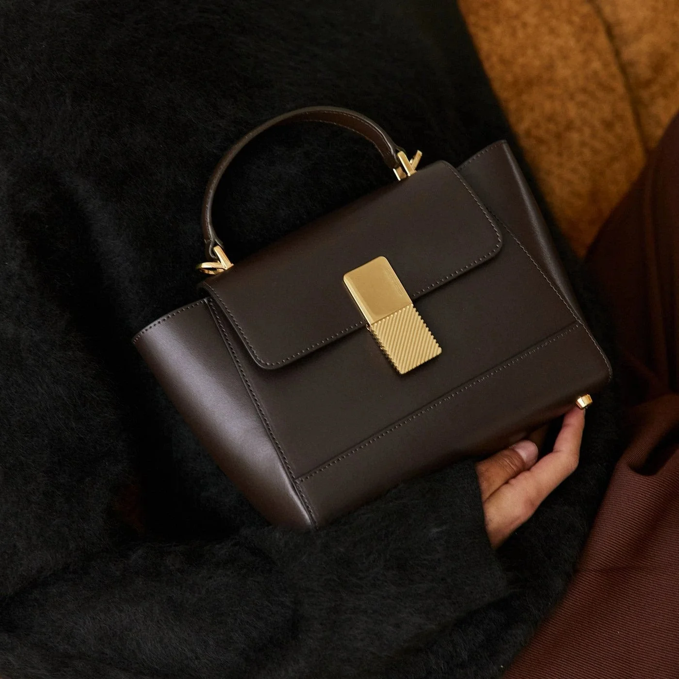 Mini Marly - Cuir Box Chocolat
