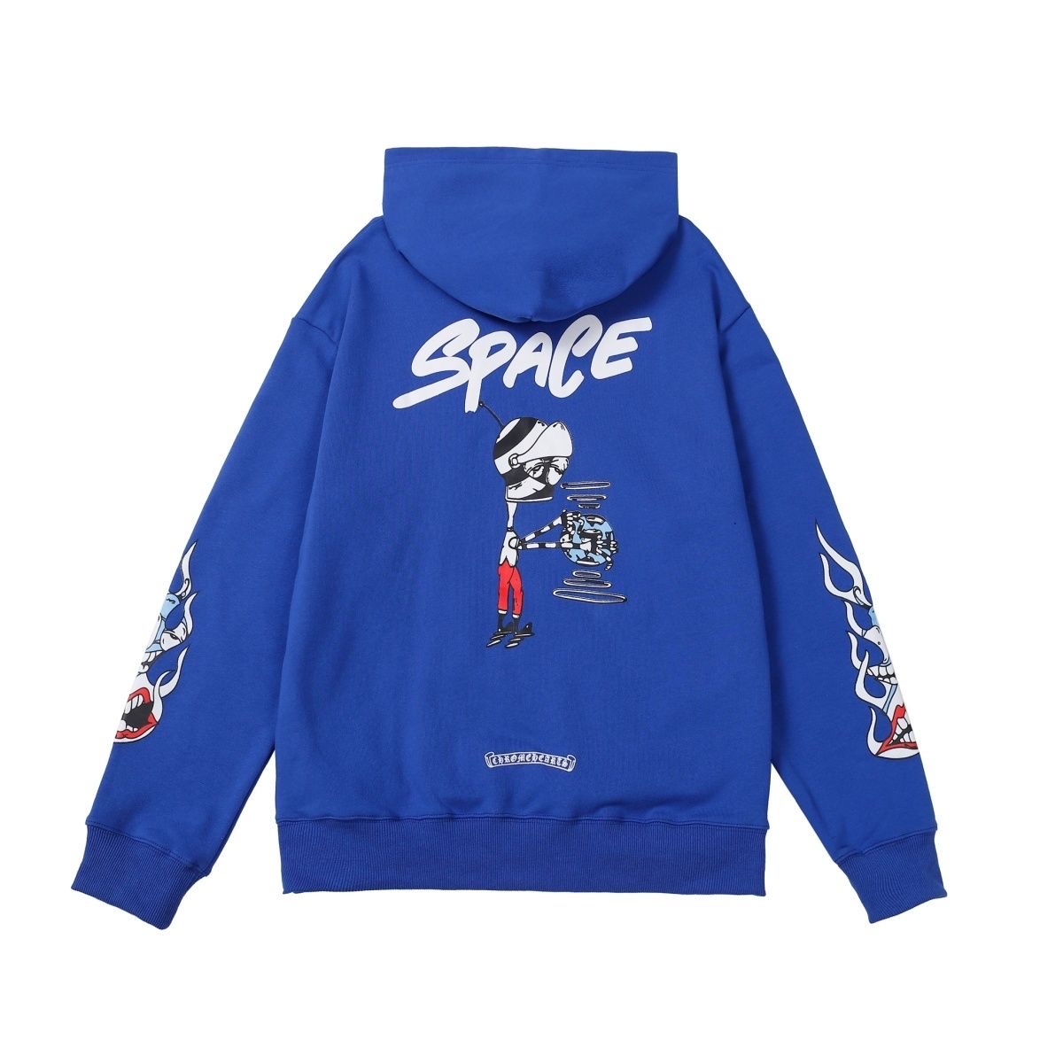 CH Back Robot Print Hoodie Blue Color
