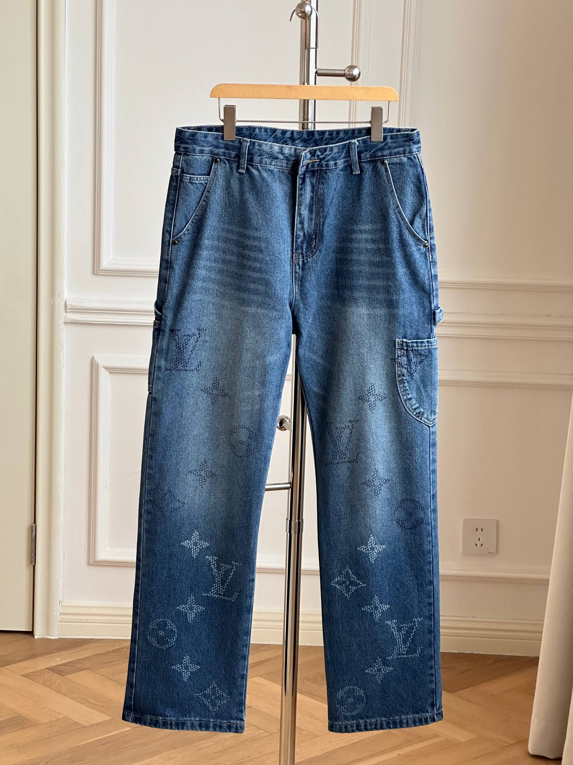 Louis Vuitton Monogram Laser-Etched Carpenter Jeans