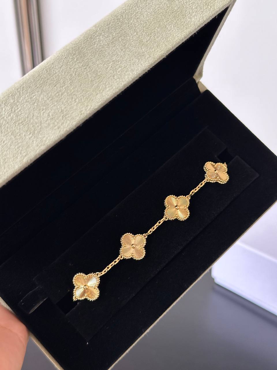 Van Cleef & Arpels Vintage Alhambra 4 Motifs Guilloché Bracelet