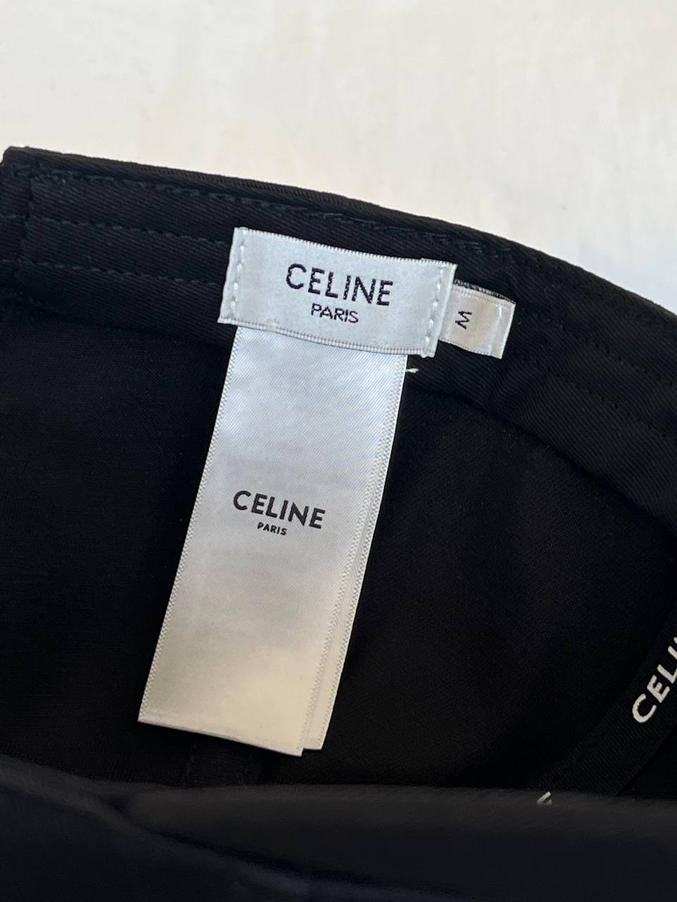 Celine Black Letter Embroidered Baseball Cap