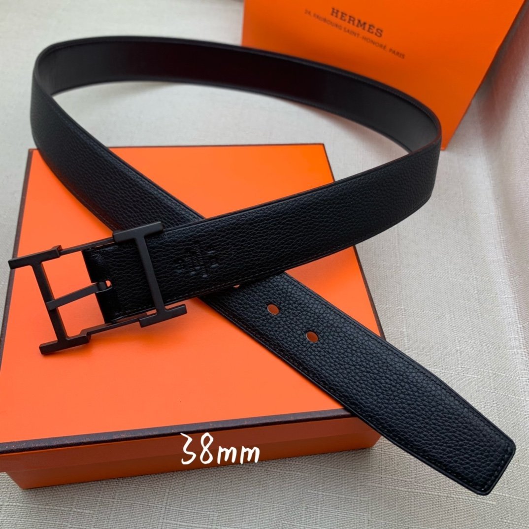 Hermes H Belt Buckle & Reversible Black For Women, Women Belt 380MM