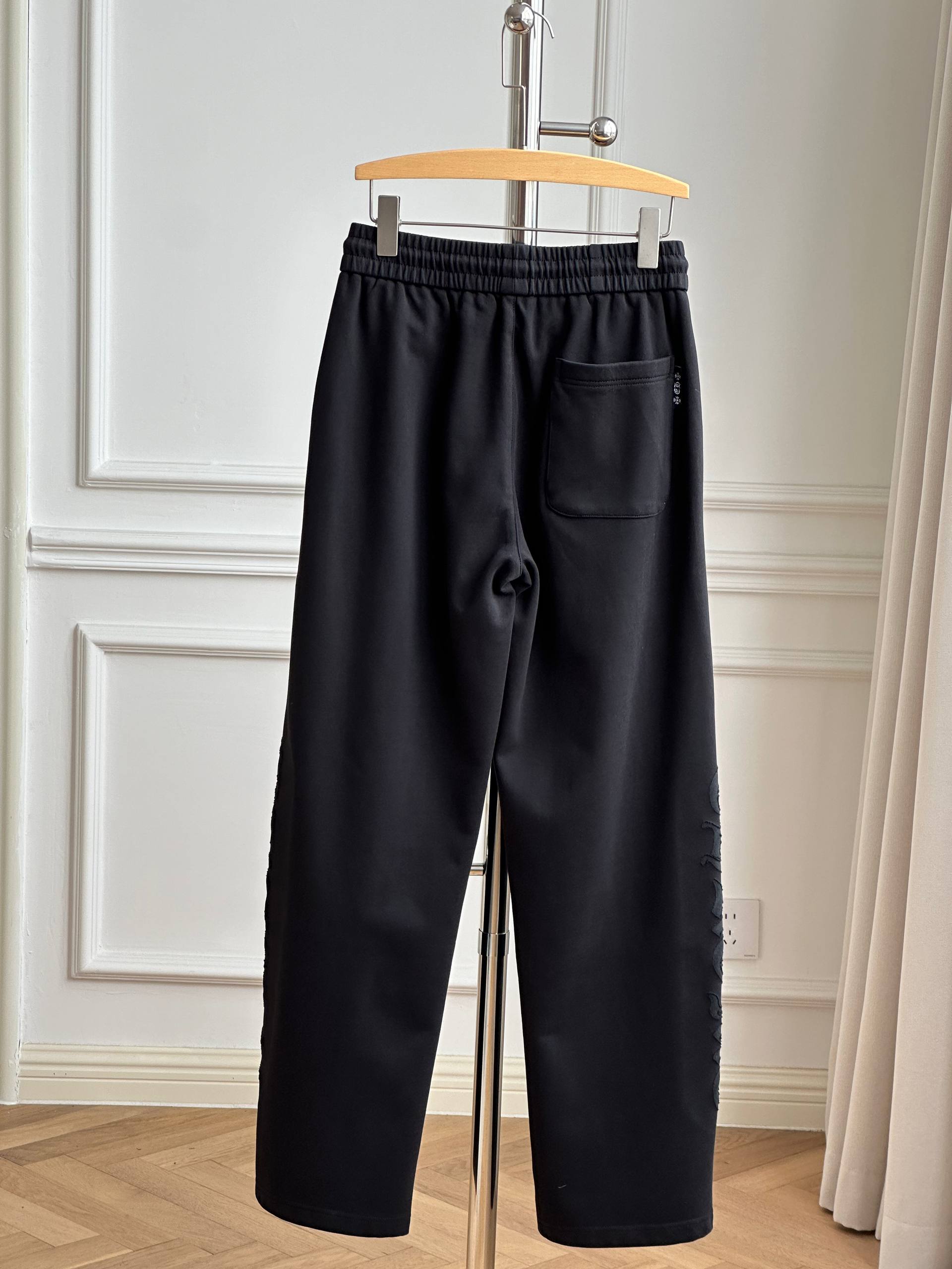 Chrome Hearts Gothic Letter Embroidery Wide-Leg Sweatpants