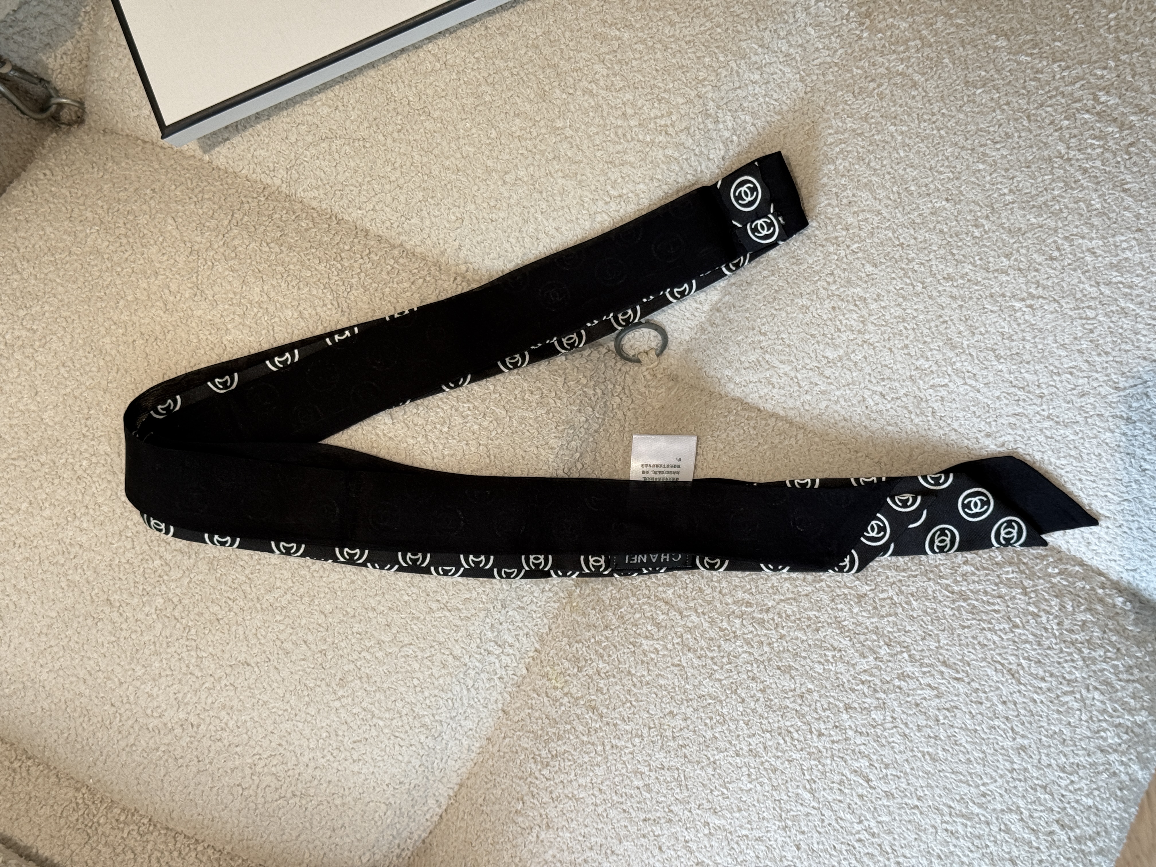 Chanel All-over Interlocking C Twilly Scarf