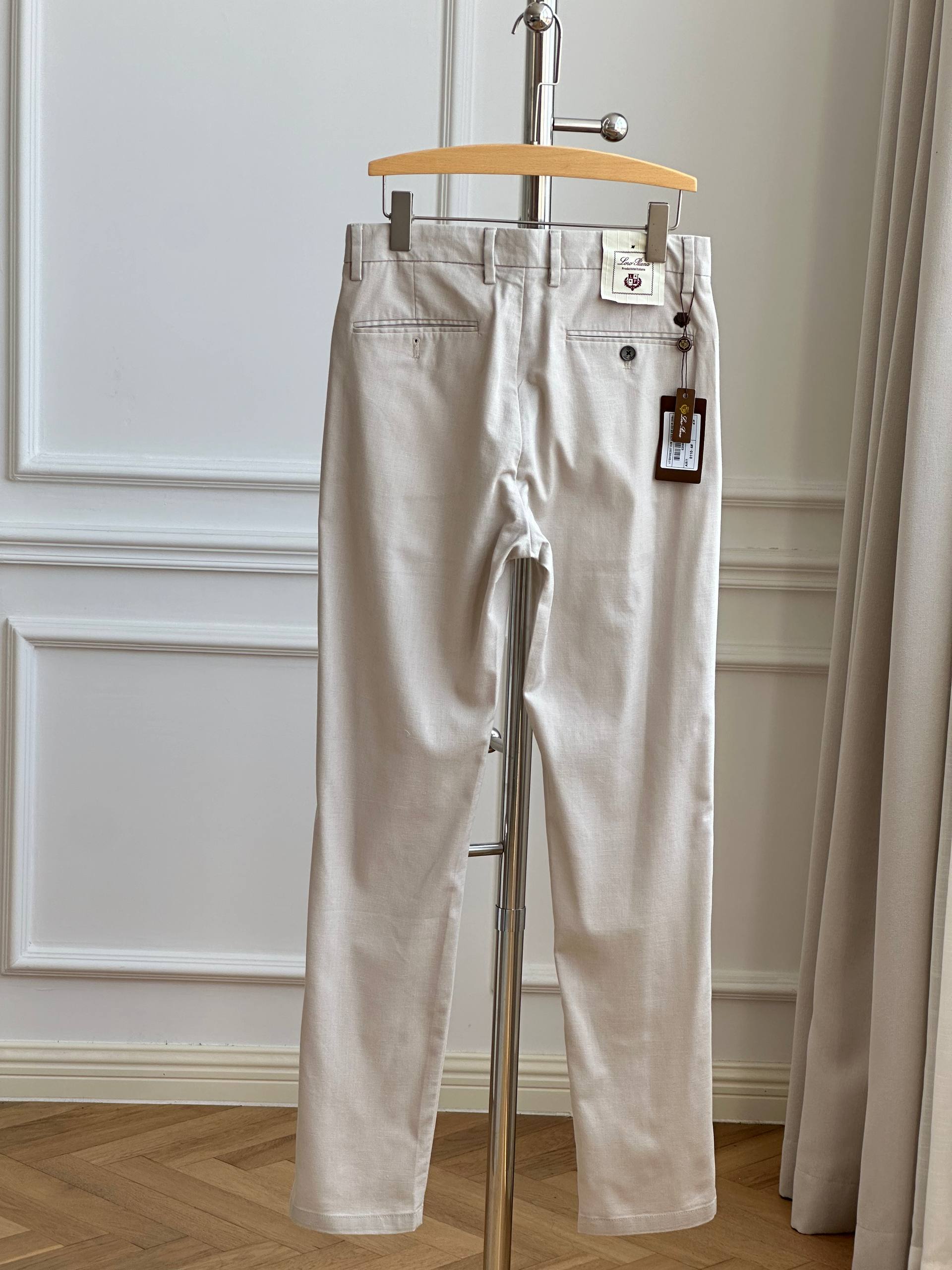 Men's Light Beige Business Casual Straight-Leg Chino Pants