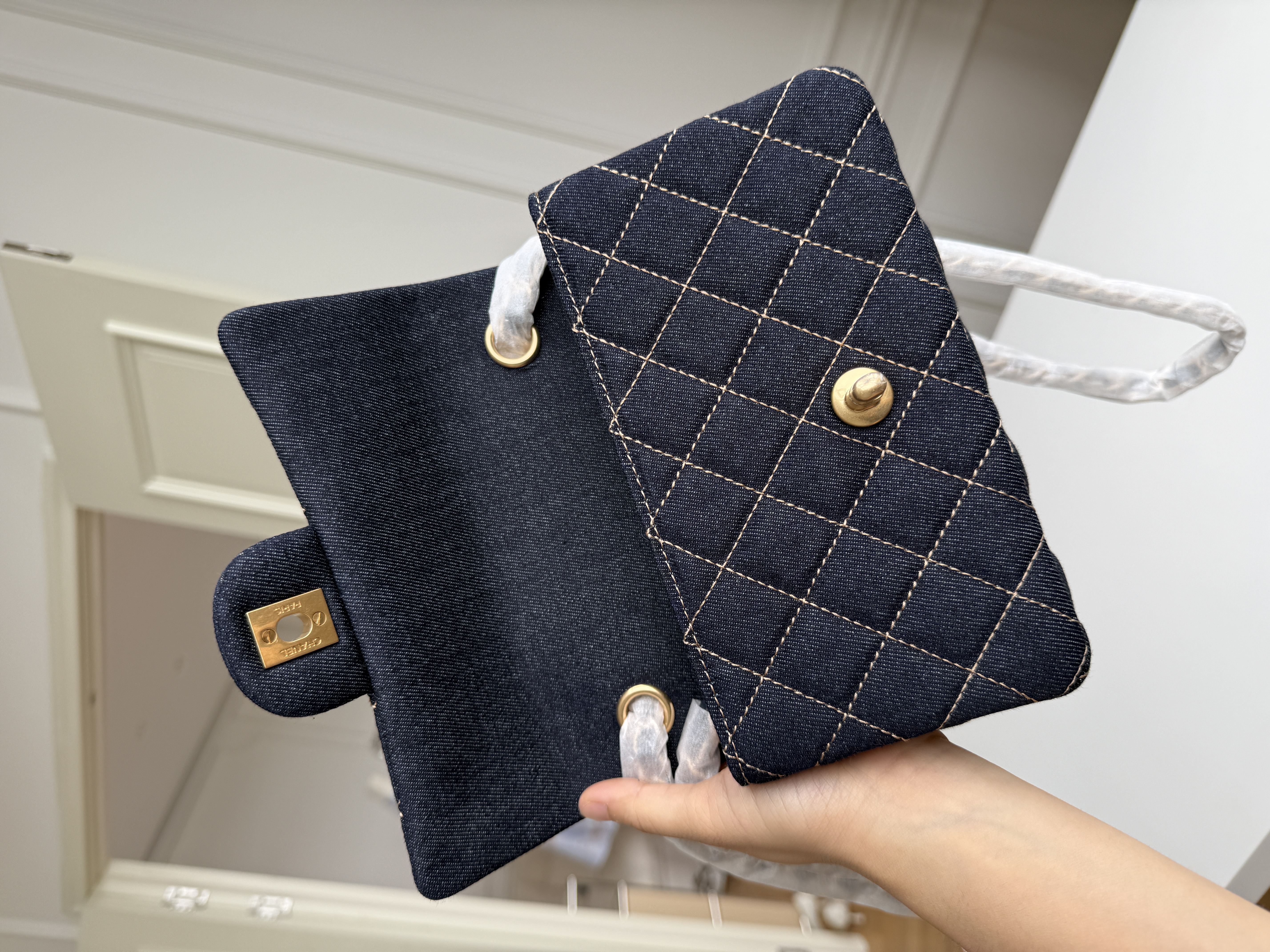 CHANEL 25C Dark Denim Mini Classic Flap