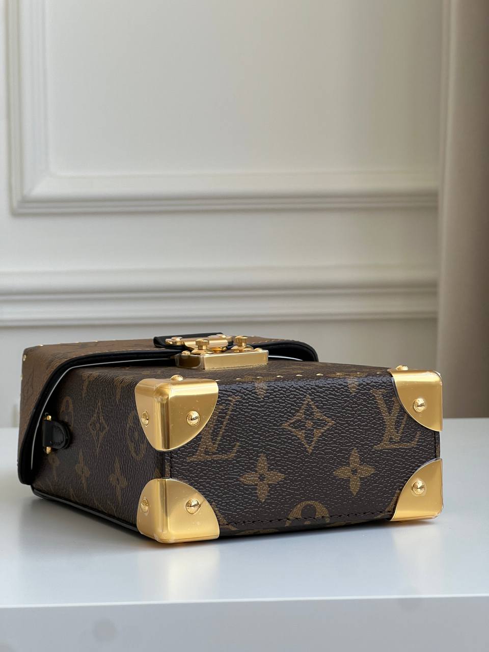 Louis Vuitton Camera Box Reverse Monogram Rivet Trunk Handbag Crossbody Bag